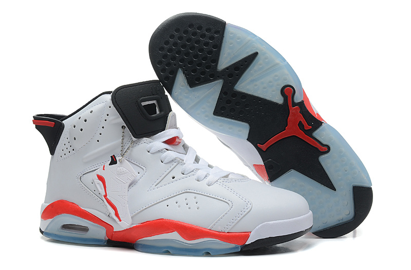 Air Jordan 6 Mens Shoes White/Orange Online